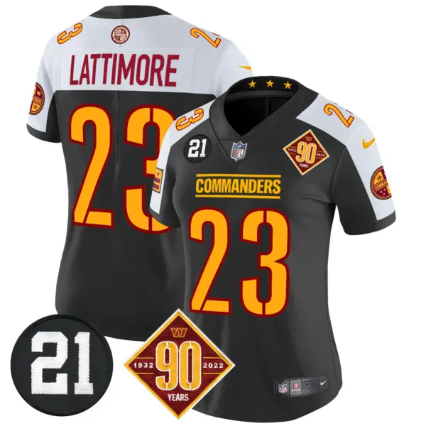 Womens Washington Commanders 90Th Sean Taylor Patch Vapor Limited Jersey Marshon Lattimore Jersey Black Alternate