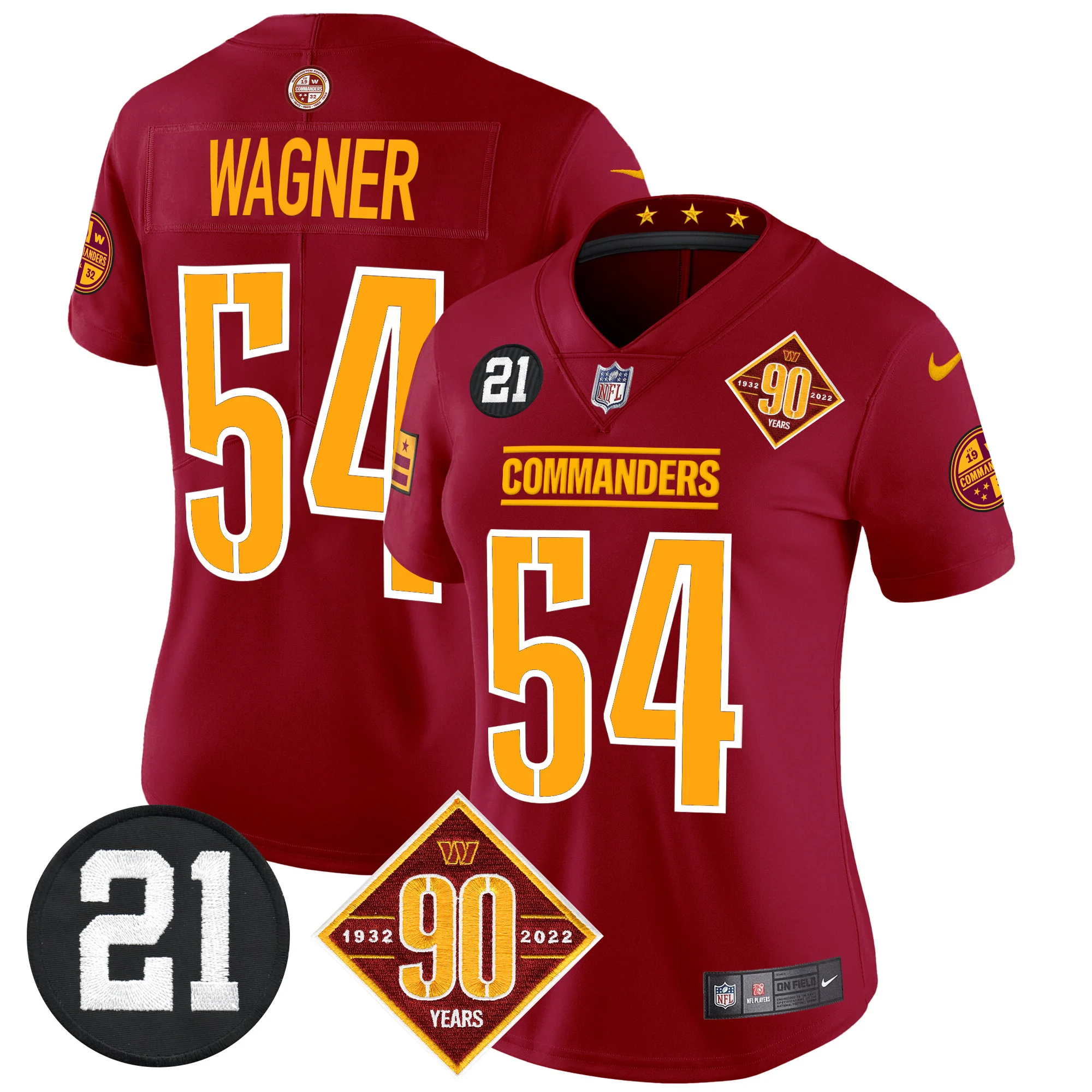 Womens Washington Commanders 90Th Sean Taylor Patch Vapor Limited Jersey Bobby Wagner Jersey Burgundy