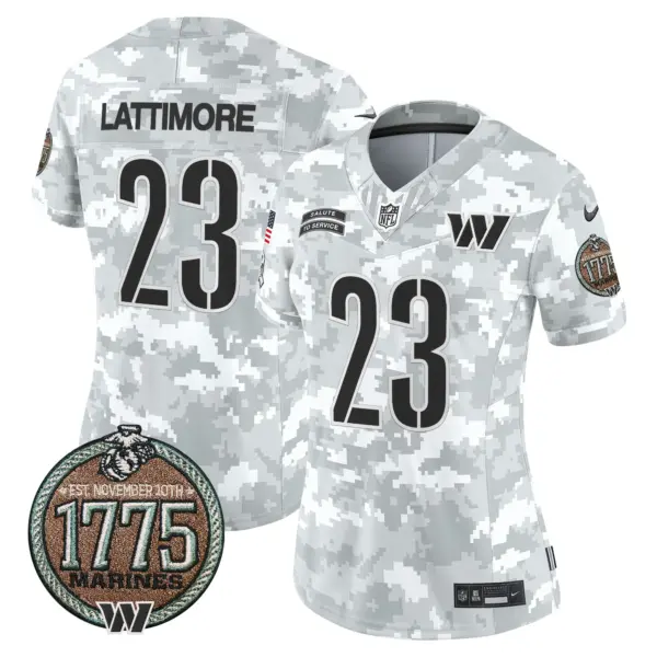 Womens Washington Commanders 2024 Salute To Service Establishment Year Patch Vapor Limited Jersey Marshon Lattimore Jersey Marines
