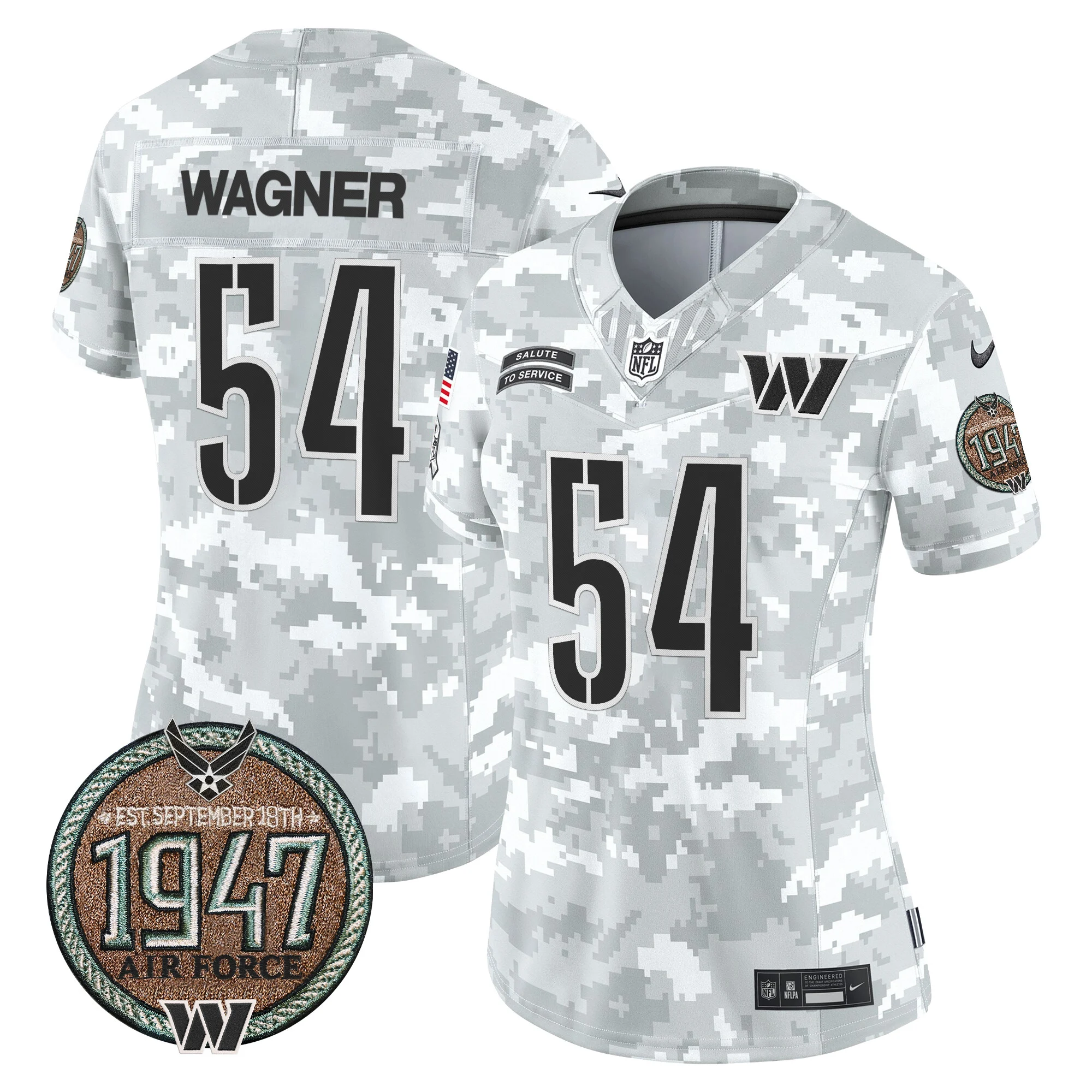 Womens Washington Commanders 2024 Salute To Service Establishment Year Patch Vapor Limited Jersey Bobby Wagner Jersey Air Force