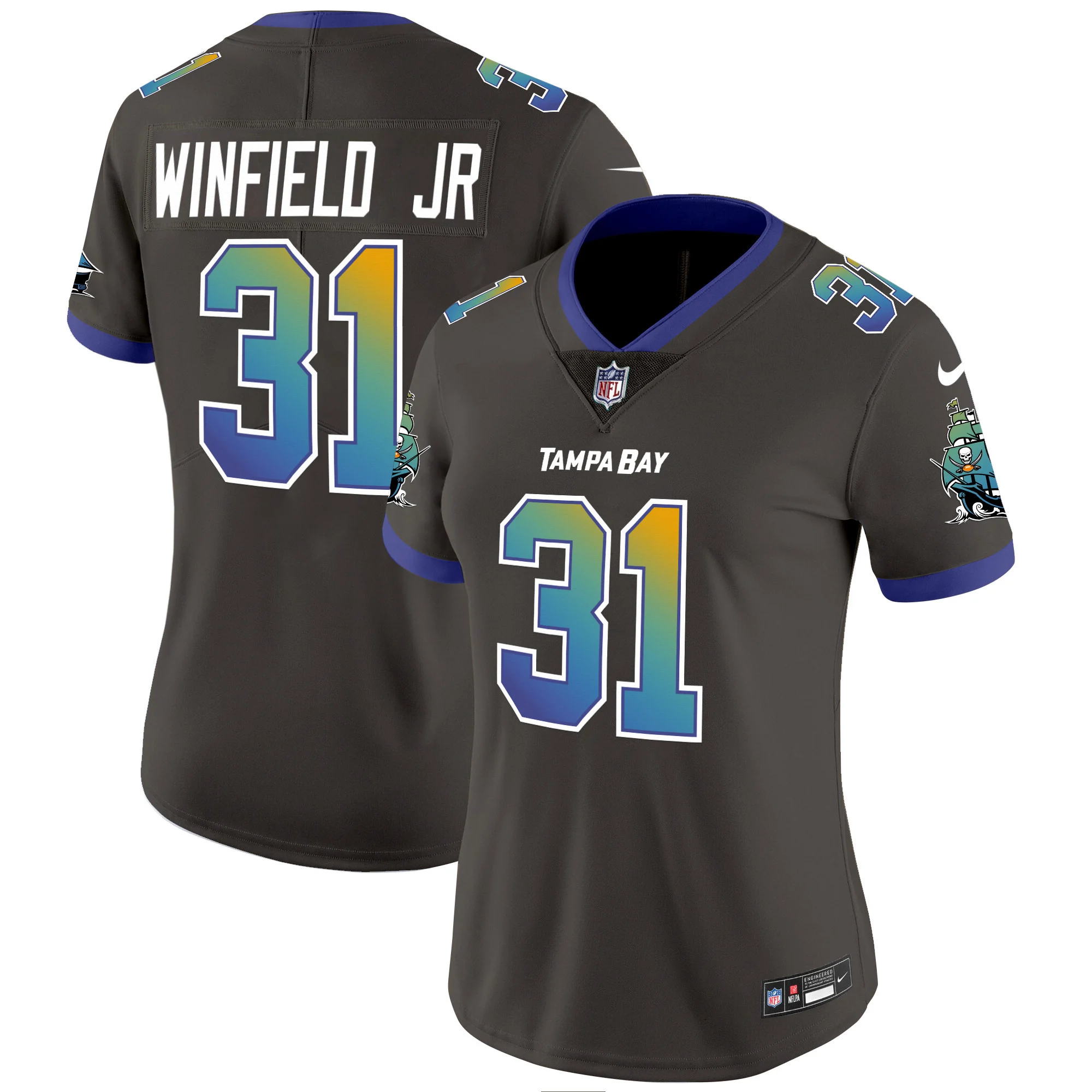 Womens Tampa Bay Buccaneers Tampa City Vapor Limited Jersey Antoine Winfields Jr Jersey Pewter