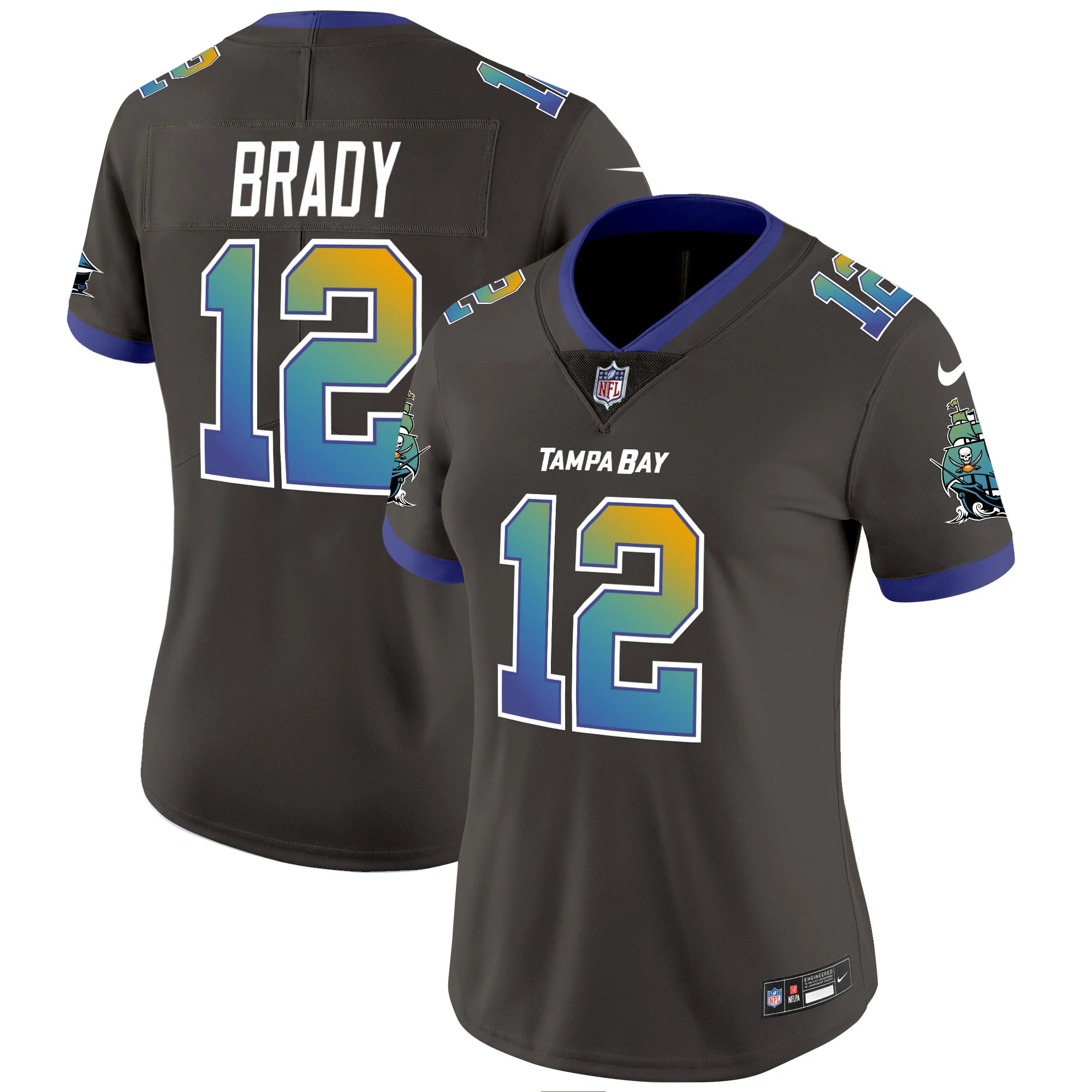 Womens Tampa Bay Buccaneers Tampa City Vapor Limited Jersey Tom Brady Jersey Pewter