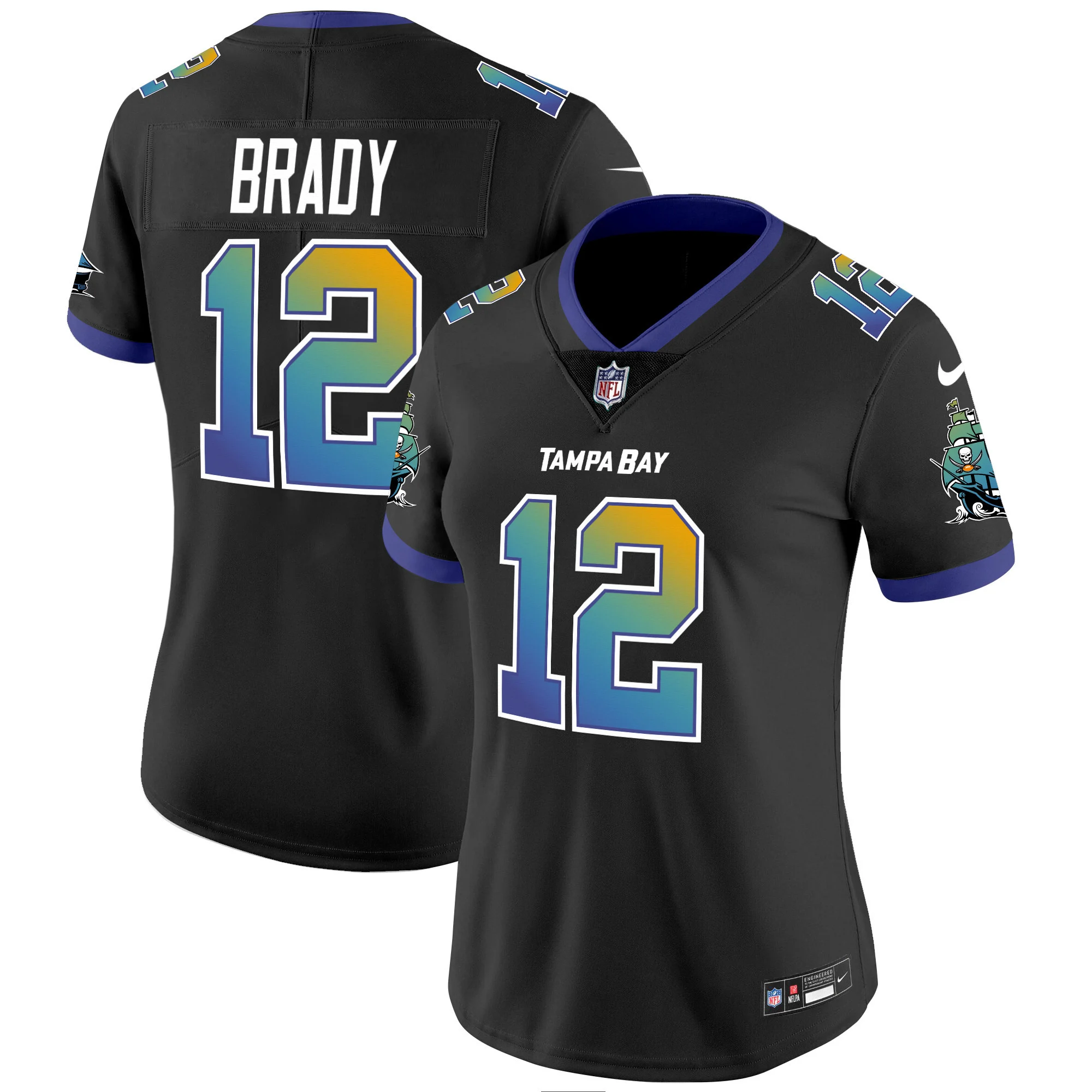 Womens Tampa Bay Buccaneers Tampa City Vapor Limited Jersey Tom Brady Jersey Black