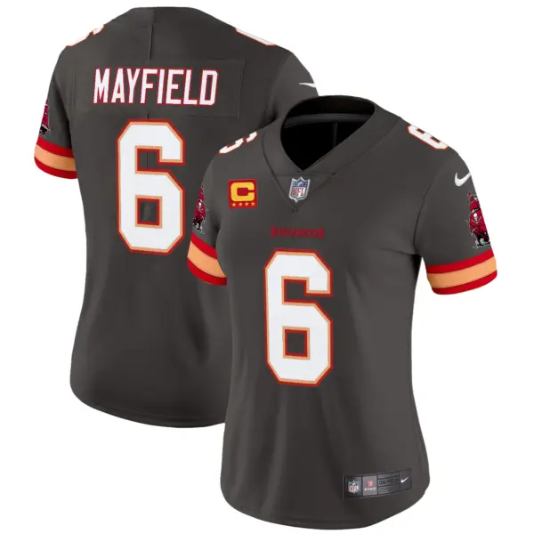 Womens Tampa Bay Buccaneers Throwback Vapor Limited Jersey V3 Baker Mayfield Jersey Pewter