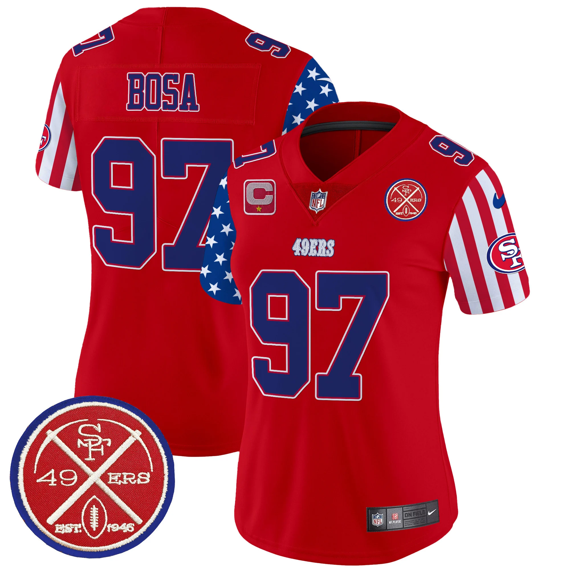 Womens San Francisco 49Ers American Style Vapor Limited Jersey Nick Bosa Jersey Red