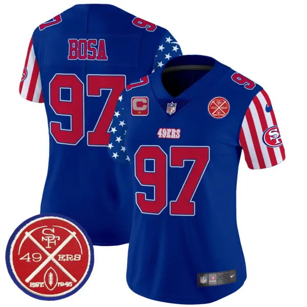 Womens San Francisco 49Ers American Style Vapor Limited Jersey Nick Bosa Jersey Royal