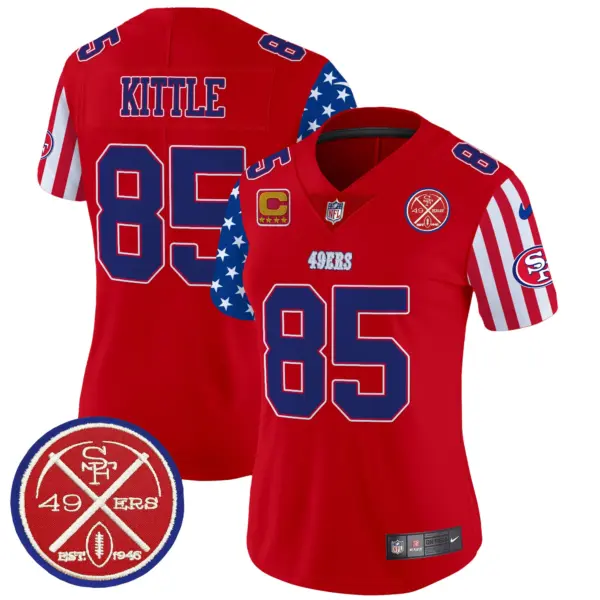 Womens San Francisco 49Ers American Style Vapor Limited Jersey George Kittle Jersey Red