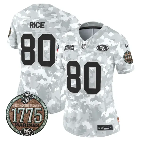 Womens San Francisco 49Ers 2024 Salute To Service Establishment Year Patch Vapor Limited Jersey Jerry Rice Jersey Marines