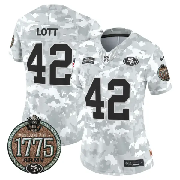 Womens San Francisco 49Ers 2024 Salute To Service Establishment Year Patch Vapor Limited Jersey Ronnie Lott Jersey Army