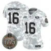 Womens San Francisco 49Ers 2024 Salute To Service Establishment Year Patch Vapor Limited Jersey Joe Montana Jersey Army