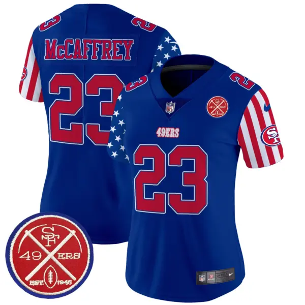 Womens San Francisco 49Ers American Style Vapor Limited Jersey Christian Mccaffrey Jersey Royal
