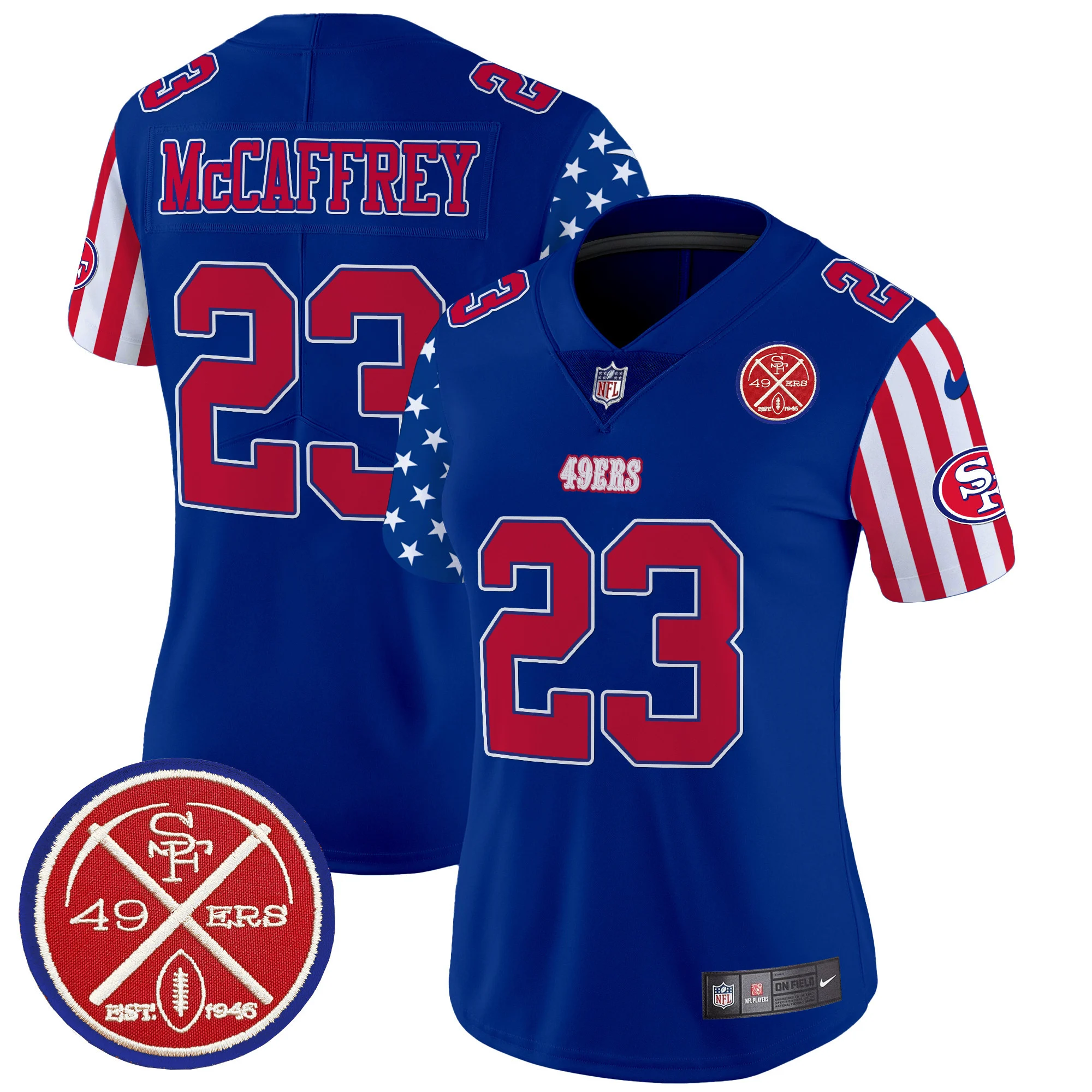 Womens San Francisco 49Ers American Style Vapor Limited Jersey Christian Mccaffrey Jersey Royal