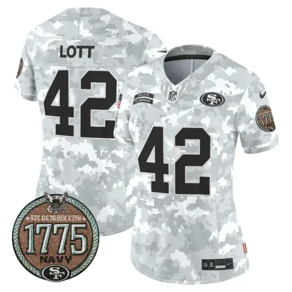 Womens San Francisco 49Ers 2024 Salute To Service Establishment Year Patch Vapor Limited Jersey Ronnie Lott Jersey Navy