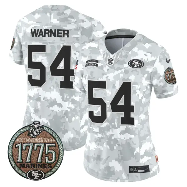 Womens San Francisco 49Ers 2024 Salute To Service Establishment Year Patch Vapor Limited Jersey Fred Warner Jersey Marines