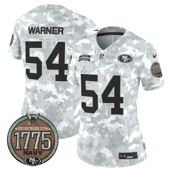 Womens San Francisco 49Ers 2024 Salute To Service Establishment Year Patch Vapor Limited Jersey Fred Warner Jersey Navy