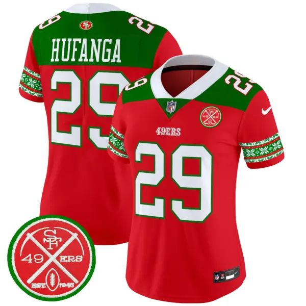 Womens San Francisco 49Ers 2024 Christmas Vapor Limited Jersey Talanoa Hufanga Jersey Red