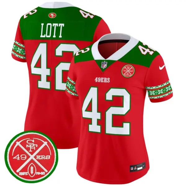 Womens San Francisco 49Ers 2024 Christmas Vapor Limited Jersey Ronnie Lott Jersey Red