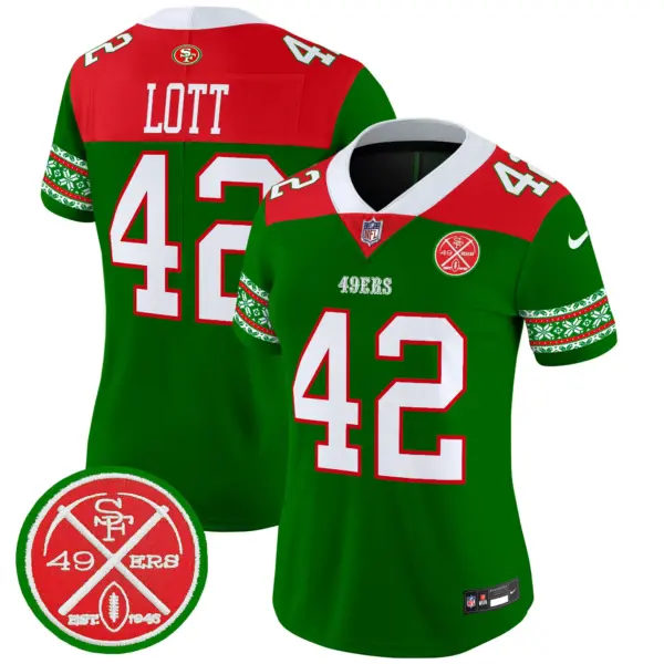 Womens San Francisco 49Ers 2024 Christmas Vapor Limited Jersey Ronnie Lott Jersey Green