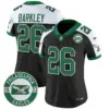 Womens Philadelphia Eagles 2024 Throwback Vapor Limited Jersey Est 1933 Patch Saquon Barkley Jersey Black Alternate