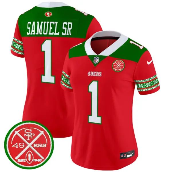 Womens San Francisco 49Ers 2024 Christmas Vapor Limited Jersey Deebo Samuel Jersey Red