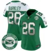 Womens Philadelphia Eagles 2024 Throwback Vapor Limited Jersey Est 1933 Patch Saquon Barkley Jersey Kelly Alternate