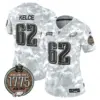 Womens Philadelphia Eagles 2024 Salute To Service Establishment Year Patch Vapor Limited Jersey Jason Kelce Jersey Army