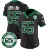 Womens Philadelphia Eagles 2024 Throwback Vapor Limited Jersey Est 1933 Patch Brandon Graham Jersey Black