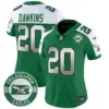 Womens Philadelphia Eagles 2024 Throwback Vapor Limited Jersey Est 1933 Patch Brian Dawkins Jersey Kelly Alternate