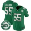 Womens Philadelphia Eagles 2024 Throwback Vapor Limited Jersey Est 1933 Patch Brandon Graham Jersey Kelly Green