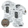 Womens Philadelphia Eagles 2024 Salute To Service Establishment Year Patch Vapor Limited Jersey Devonta Smith Jersey Navy