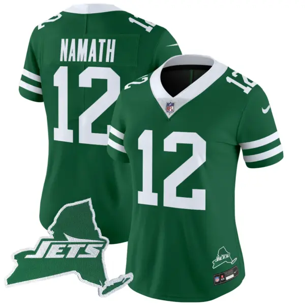 Womens New York Jets Home Patch Vapor Legacy Limited Jersey Joe Namath Jersey Green
