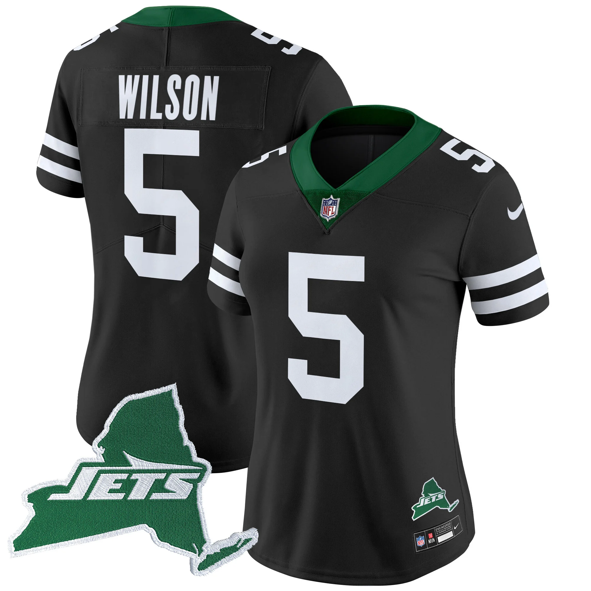 Womens New York Jets Home Patch Vapor Legacy Limited Jersey Garrett Wilson Jersey Black