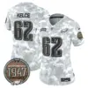 Womens Philadelphia Eagles 2024 Salute To Service Establishment Year Patch Vapor Limited Jersey Jason Kelce Jersey Air Force