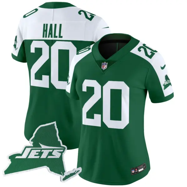 Womens New York Jets Home Patch Vapor Legacy Limited Jersey Breece Hall Jersey Green Alternate