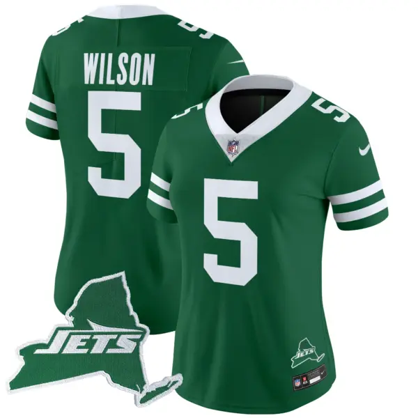 Womens New York Jets Home Patch Vapor Legacy Limited Jersey Garrett Wilson Jersey Green
