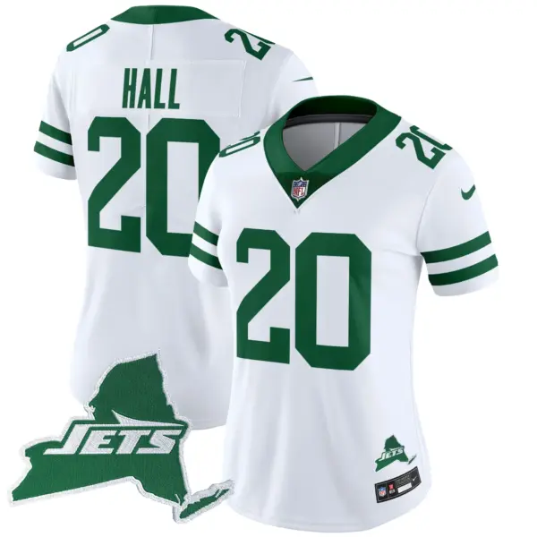 Womens New York Jets Home Patch Vapor Legacy Limited Jersey Breece Hall Jersey White