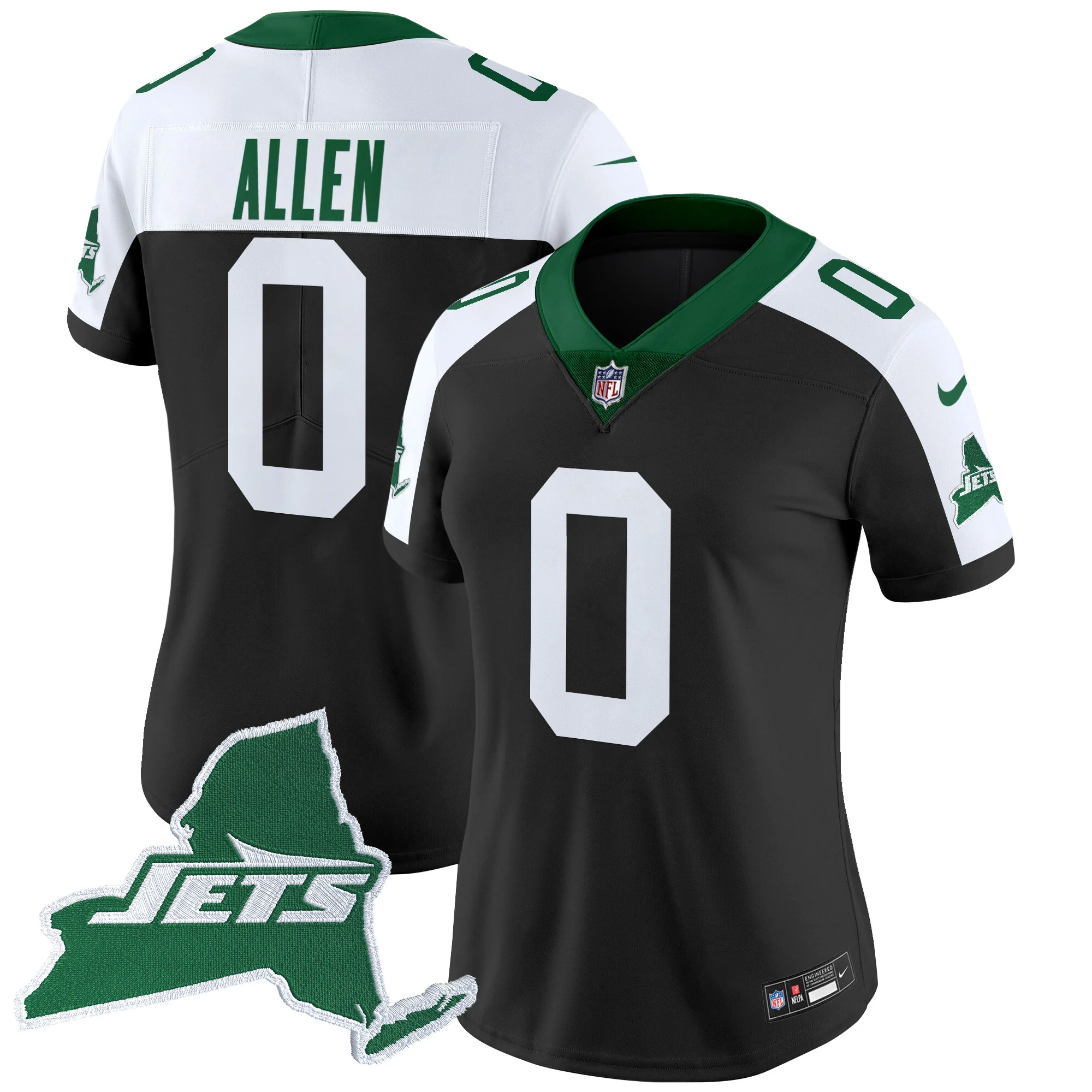 Womens New York Jets Home Patch Vapor Legacy Limited Jersey Braelon Allen Jersey Black Alternate