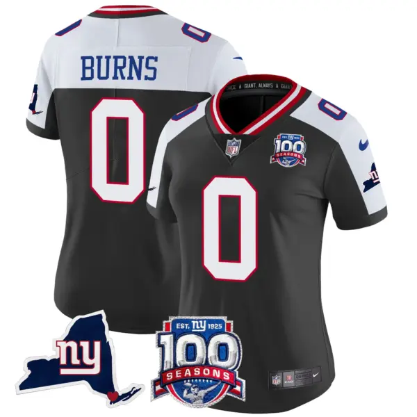 Womens New York Giants 100Th Season State Patch Vapor Limited Jersey Brian Burns Jersey Black Alternate
