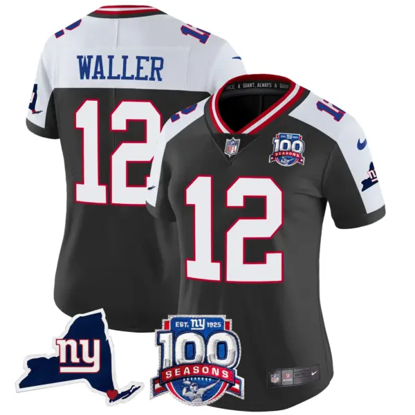 Womens New York Giants 100Th Season State Patch Vapor Limited Jersey Darren Waller Jersey Black Alternate