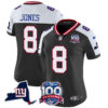 Womens New York Giants 100Th Season State Patch Vapor Limited Jersey Daniel Jones Jersey Black Alternate