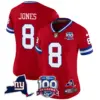 Womens New York Giants 100Th Season State Patch Vapor Limited Jersey Daniel Jones Jersey Red