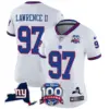 Womens New York Giants 100Th Season State Patch Vapor Limited Jersey Dexter Lawrence II Jersey White