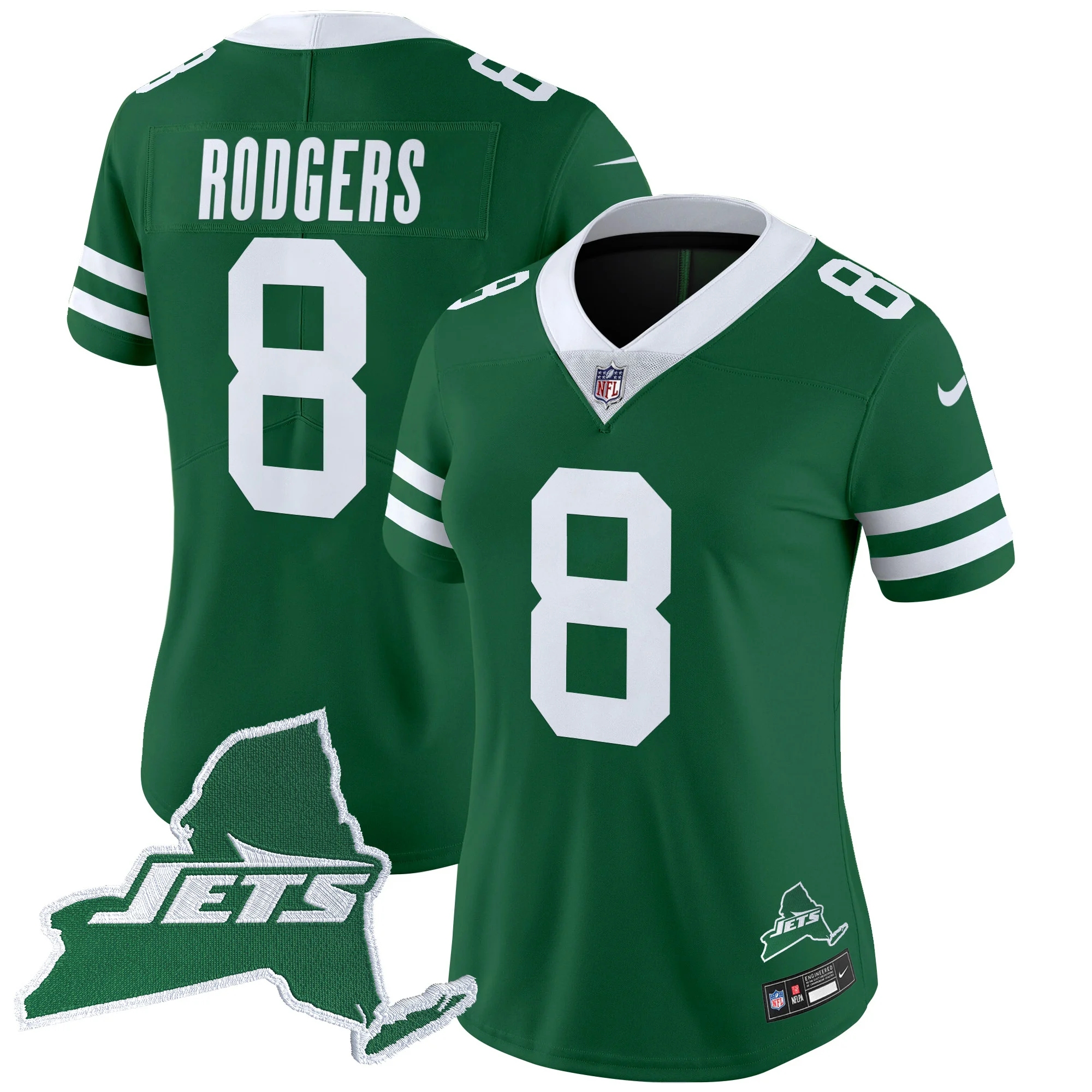 Womens New York Jets Home Patch Vapor Legacy Limited Jersey Aaron Rodgers Jersey Green