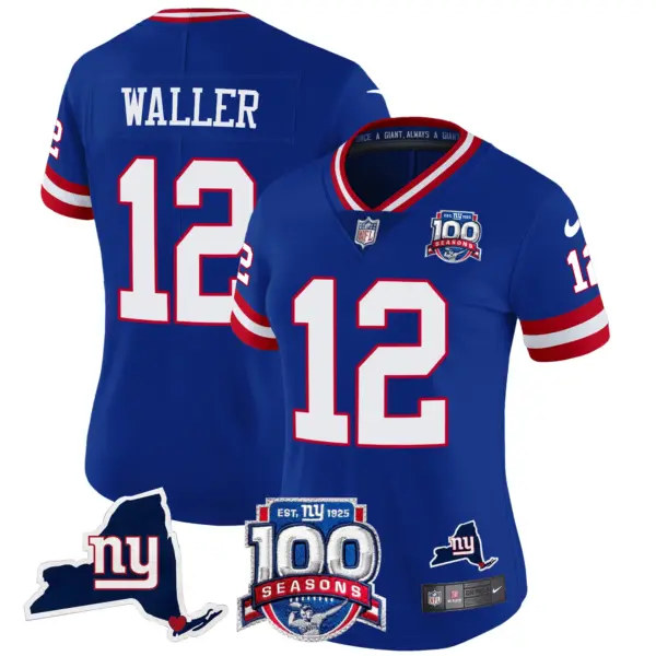 Womens New York Giants 100Th Season State Patch Vapor Limited Jersey Darren Waller Jersey Royal