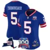 Womens New York Giants 100Th Season State Patch Vapor Limited Jersey Kayvon Thibodeaux Jersey Royal