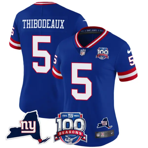 Womens New York Giants 100Th Season State Patch Vapor Limited Jersey Kayvon Thibodeaux Jersey Royal