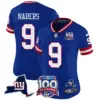 Womens New York Giants 100Th Season State Patch Vapor Limited Jersey Malik Nabers Jersey Royal
