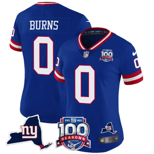 Womens New York Giants 100Th Season State Patch Vapor Limited Jersey Brian Burns Jersey Royal