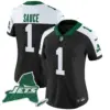 Womens New York Jets Home Patch Vapor Legacy Limited Jersey Ahmad Sauce Jersey Black Alternate
