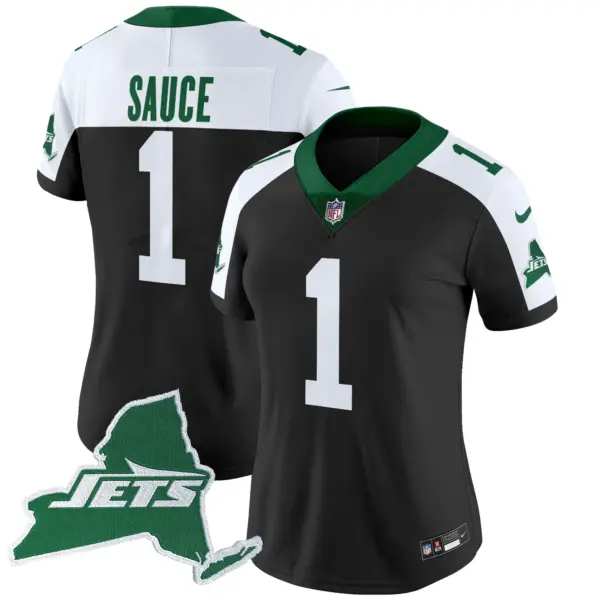 Womens New York Jets Home Patch Vapor Legacy Limited Jersey Ahmad Sauce Jersey Black Alternate